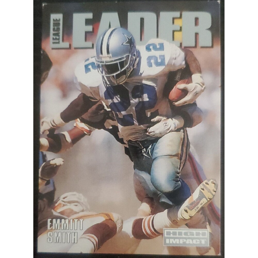 1992 SkyBox Impact #308 Emmitt Smith League Leader Dallas Cowboys Football Card